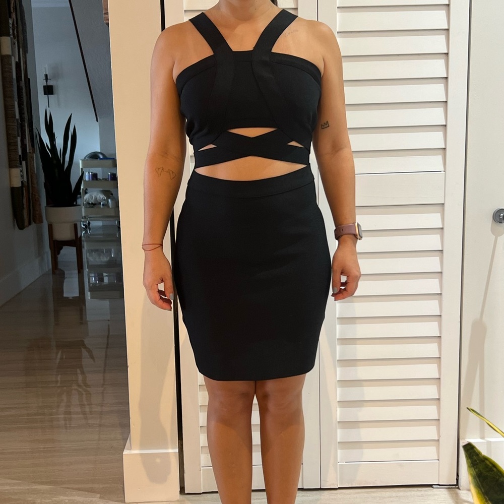 Bandage black Herve Leger style dress.